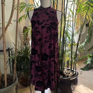Philosophy Sleeveless Dress - Deep Purple and Black